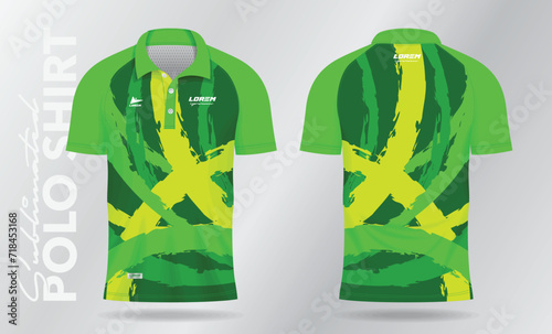 green background pattern for polo shirt and jersey uniform mockup