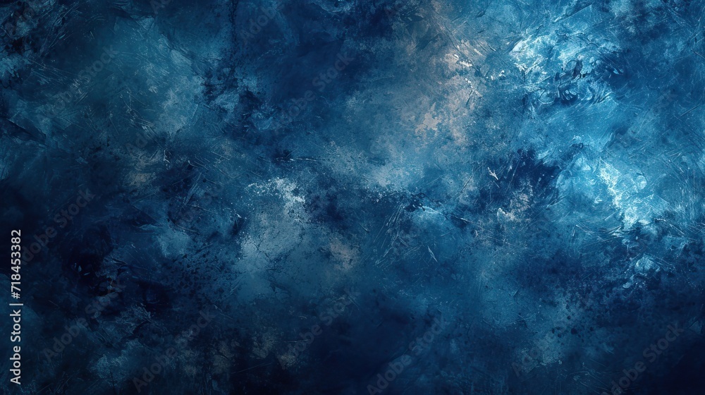 Abstract blue watercolor background painting, dark blue abstract