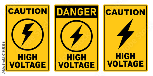 caution danger high electricity voltage signage for electrical yellow printable poster sign template design