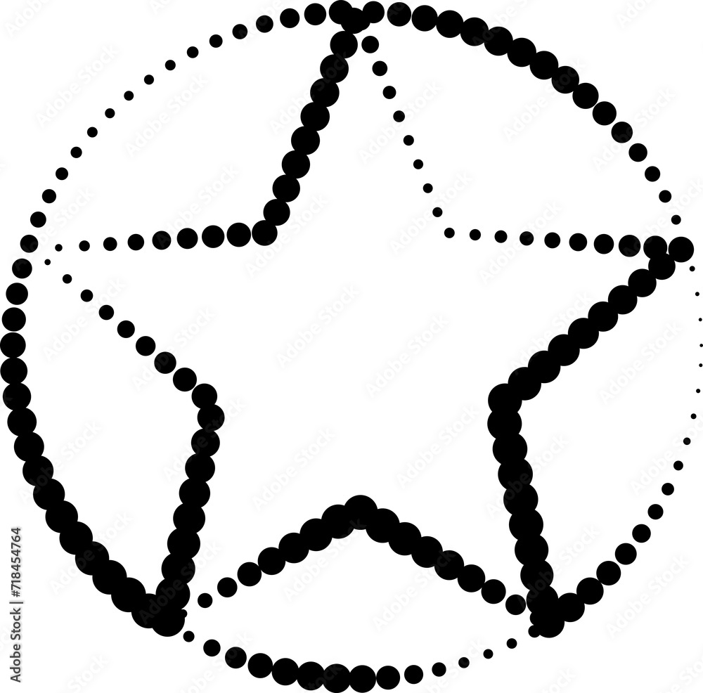 Star shape halftone dots set Star shape halftone dots set