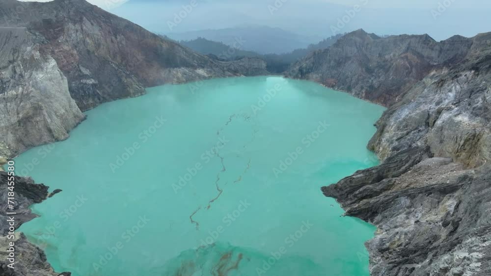 Aerial View of Mount Ijen Volcanic Crater Aerial View of Mount Ijen Volcanic Crater