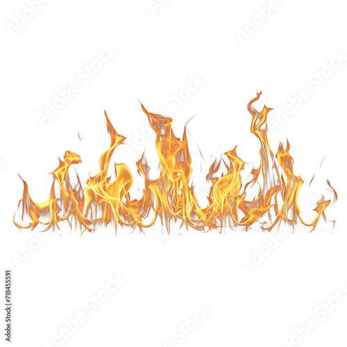 Flames of fire, cut out - stock png.