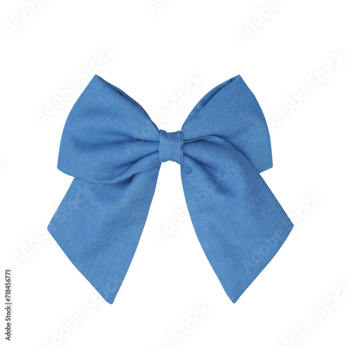 Sailor Bow Crafted from Blue Denim Cotton Fabric - Nautical Elegance and Casual Charm
