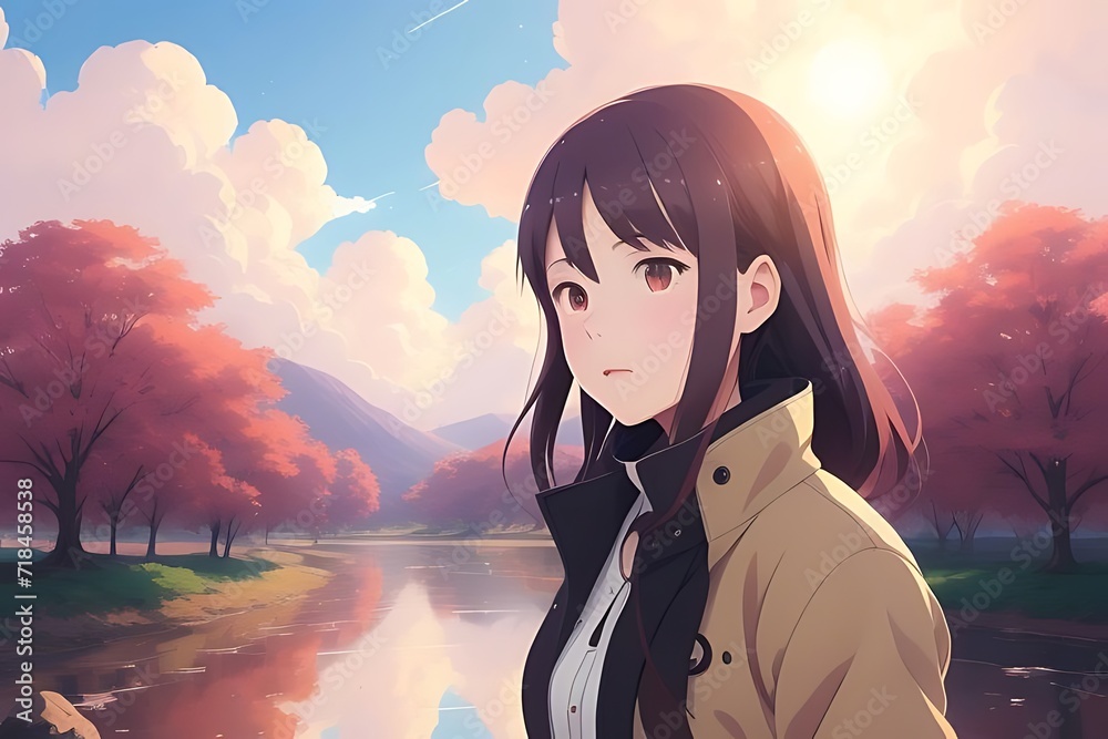 a cute and beautiful anime girl a cute and beautiful anime girl