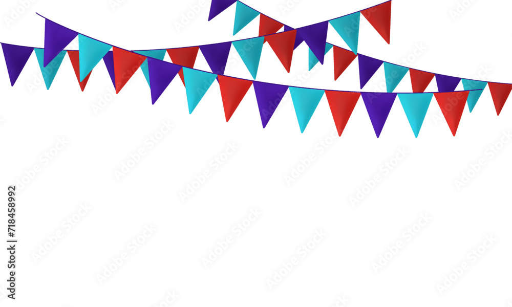 Obraz premium vector decorative party flags garland background