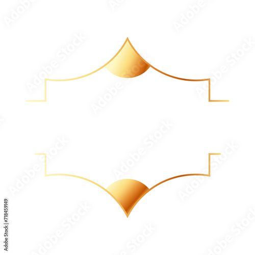 vector realistic golden frame in arabic style isolated