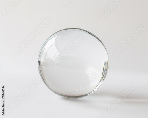 glass sphere on white background 