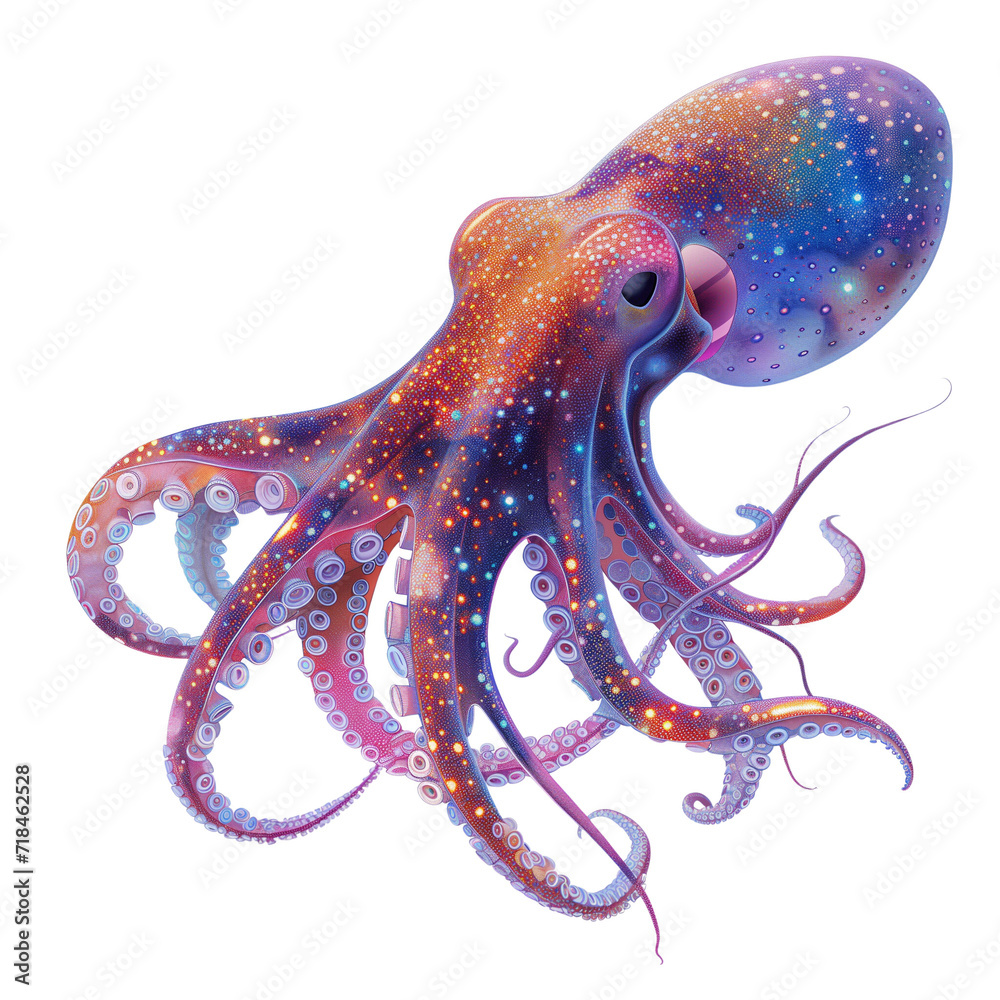 Sharp picture of squid no background