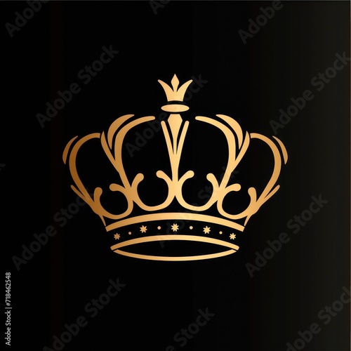 a simple golden icon of a crown on a black backgroun