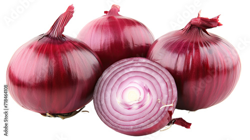 Red onion isolated on transparent background