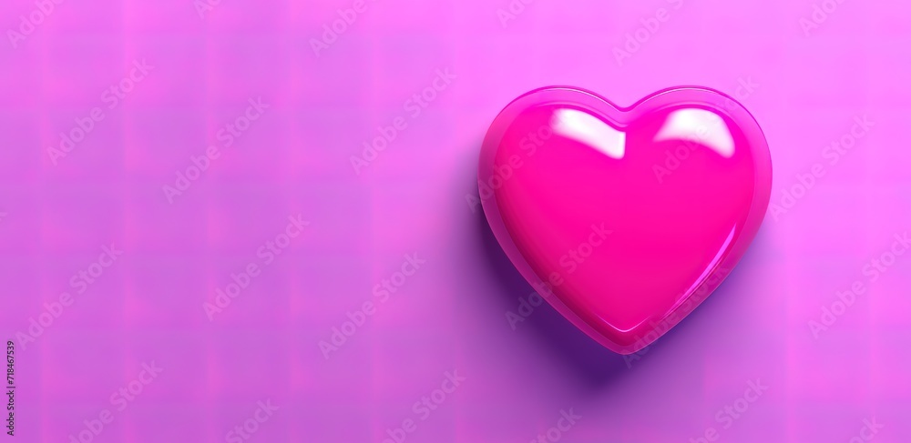 A shiny heart symbol in the photo on a pink Background. generative AI A shiny heart symbol in the photo on a pink Background. generative AI