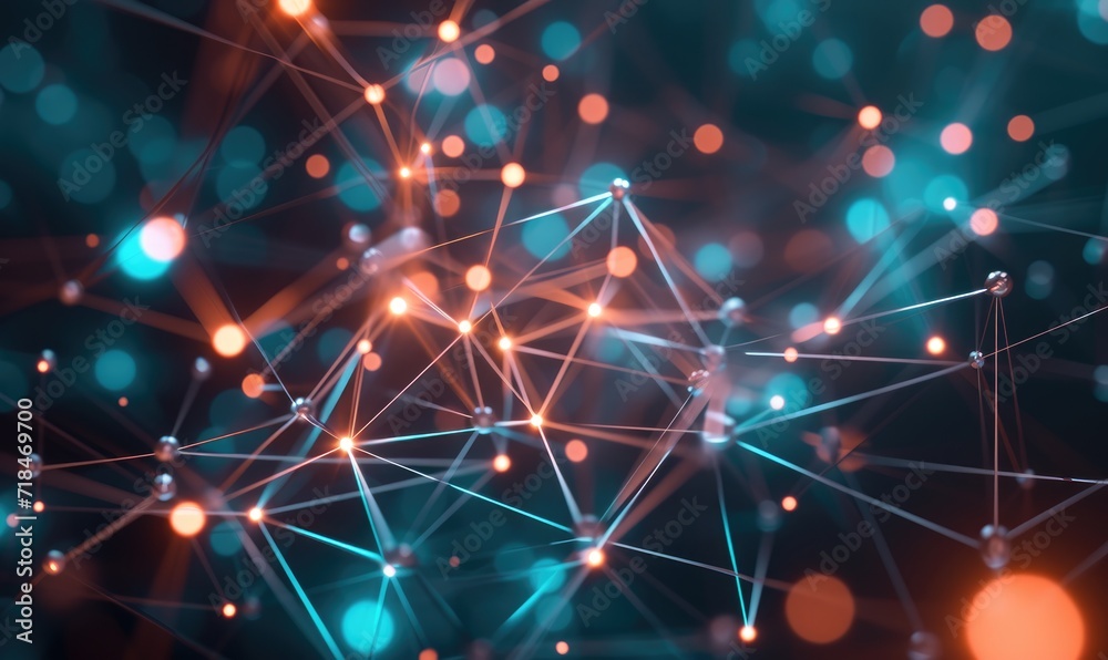Fototapeta premium 3D network connections with plexus design background