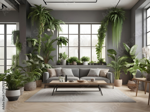 Green Oasis Transform Your Space with Indoor Plants for a Touch of Nature. Generative AI