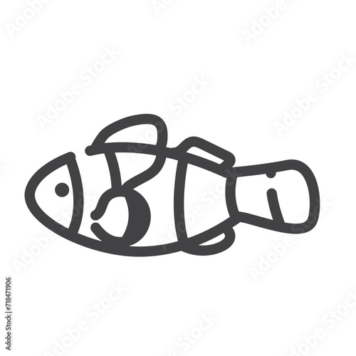 クマノミ　海水魚　イラスト　アイコン