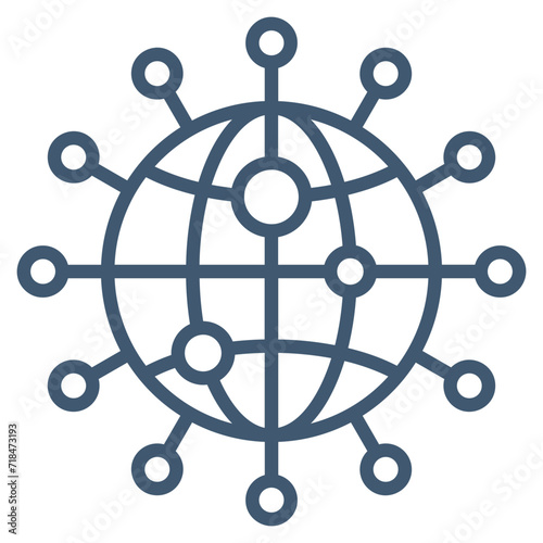 Network Globe Icon Element For Design