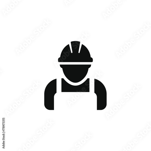 Construction worker icon isolated on transparent background. Worker icon. Builder icon