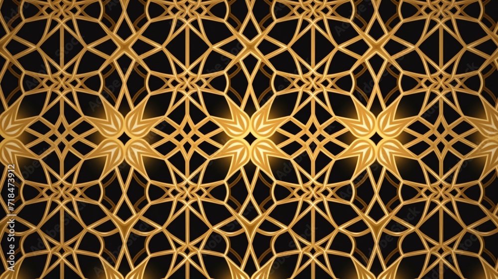 Ramadan kareem background with gold Islamic pattern on black. Ramadan kareem background with gold Islamic pattern on black.
