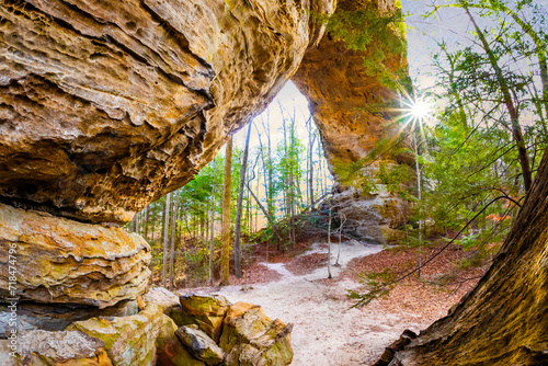 Foto Scenic rocks erosion formation on Twin Arches trail in Big South Fork recreation