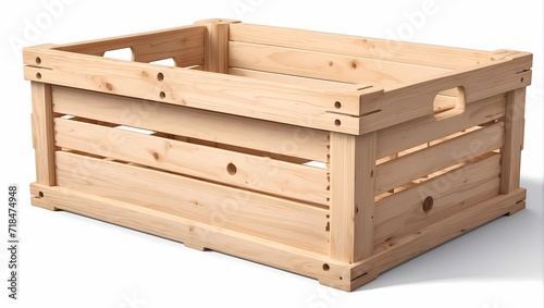 Wallpaper Mural wooden box isolated on white background Torontodigital.ca