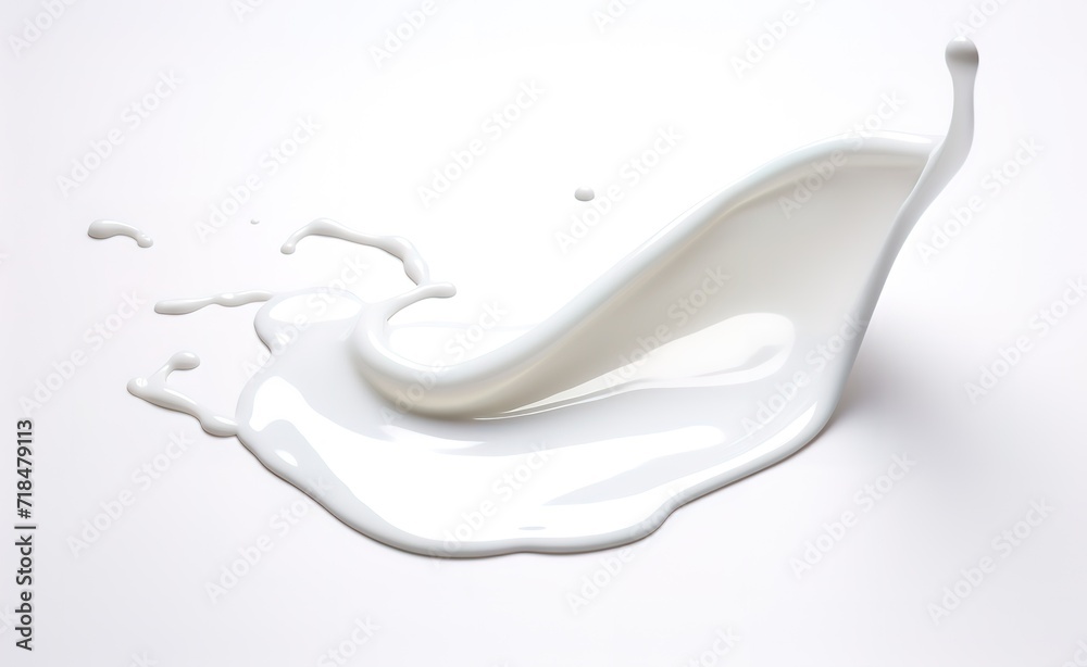 Fresh white milk liquid splash effect on white Background. generative Ai Fresh white milk liquid splash effect on white Background. generative Ai