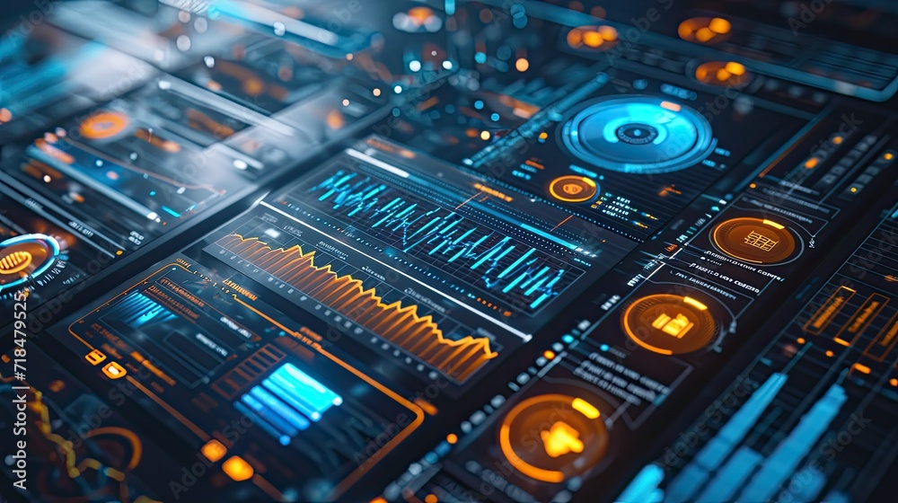 Technology concept featuring a holographic Technology concept featuring a holographic