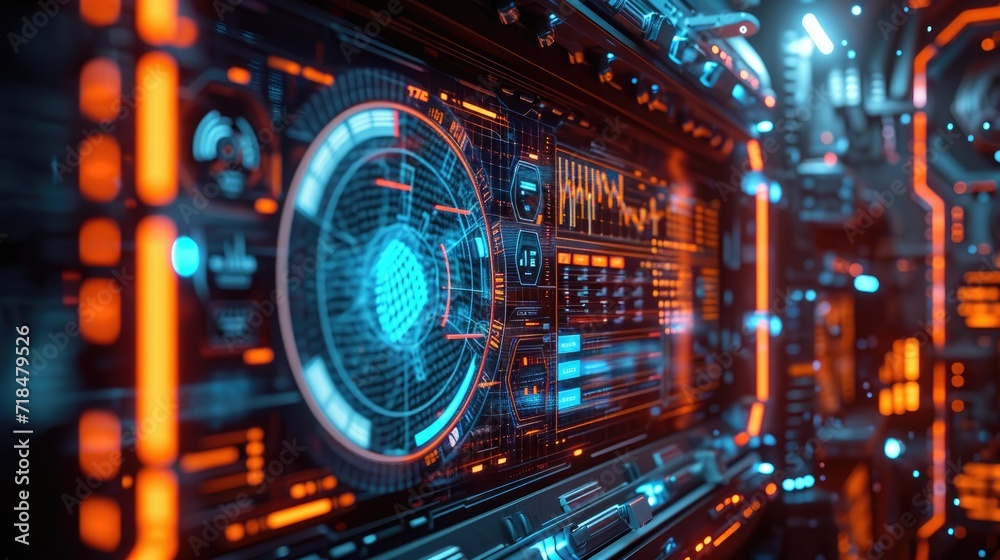 Technology concept featuring a holographic Technology concept featuring a holographic