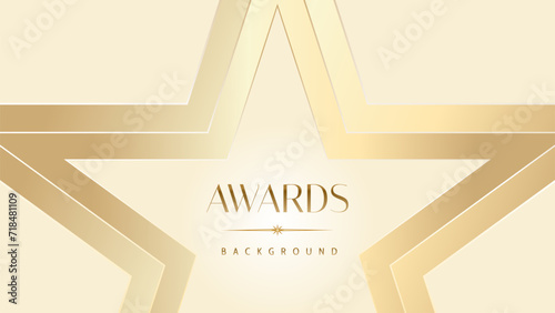 Pastel cream gold award graphic background. Modern glitter template sparkling elegant luxury premium corporate abstract design.