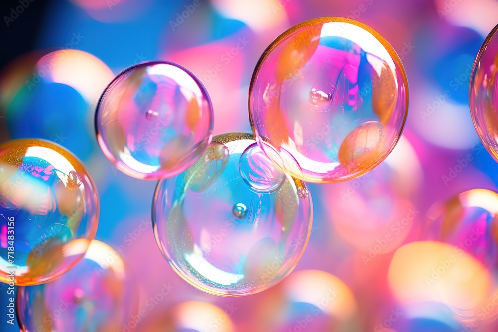 Bubbles and snowflakes 3D render illustration Generative AI Bubbles and snowflakes 3D render illustration Generative AI