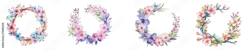wreath with pink and blue flower bouquets in png wreath with pink and blue flower bouquets in png