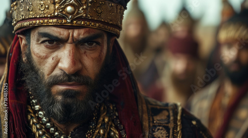 Ottoman commander or sultan on the battlefield, close up.