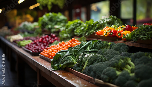 Fresh vegetables for healthy eating, organic variety at supermarket retail generated by AI