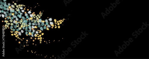 Vector art deco luxury flower, leaves, gold shine line art background. Golden botany banner. Japanese style Hand drawn vector. Line art style design. Hand drawn florals for packaging,coveand wall arts