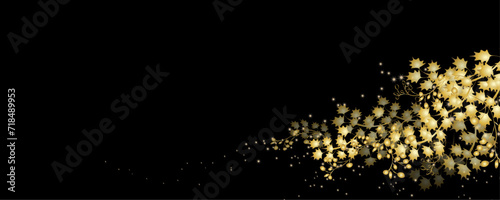 Vector art deco luxury flower, leaves, gold shine line art background. Golden botany banner. Japanese style Hand drawn vector. Line art style design. Hand drawn florals for packaging,coveand wall arts