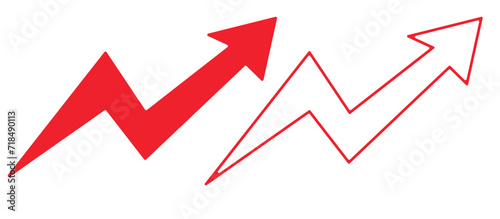Red direction arrow on a white background eps 10