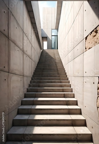 backgrounds and textures with exposed concrete  design  stair  abstract  space. Generative AI.  