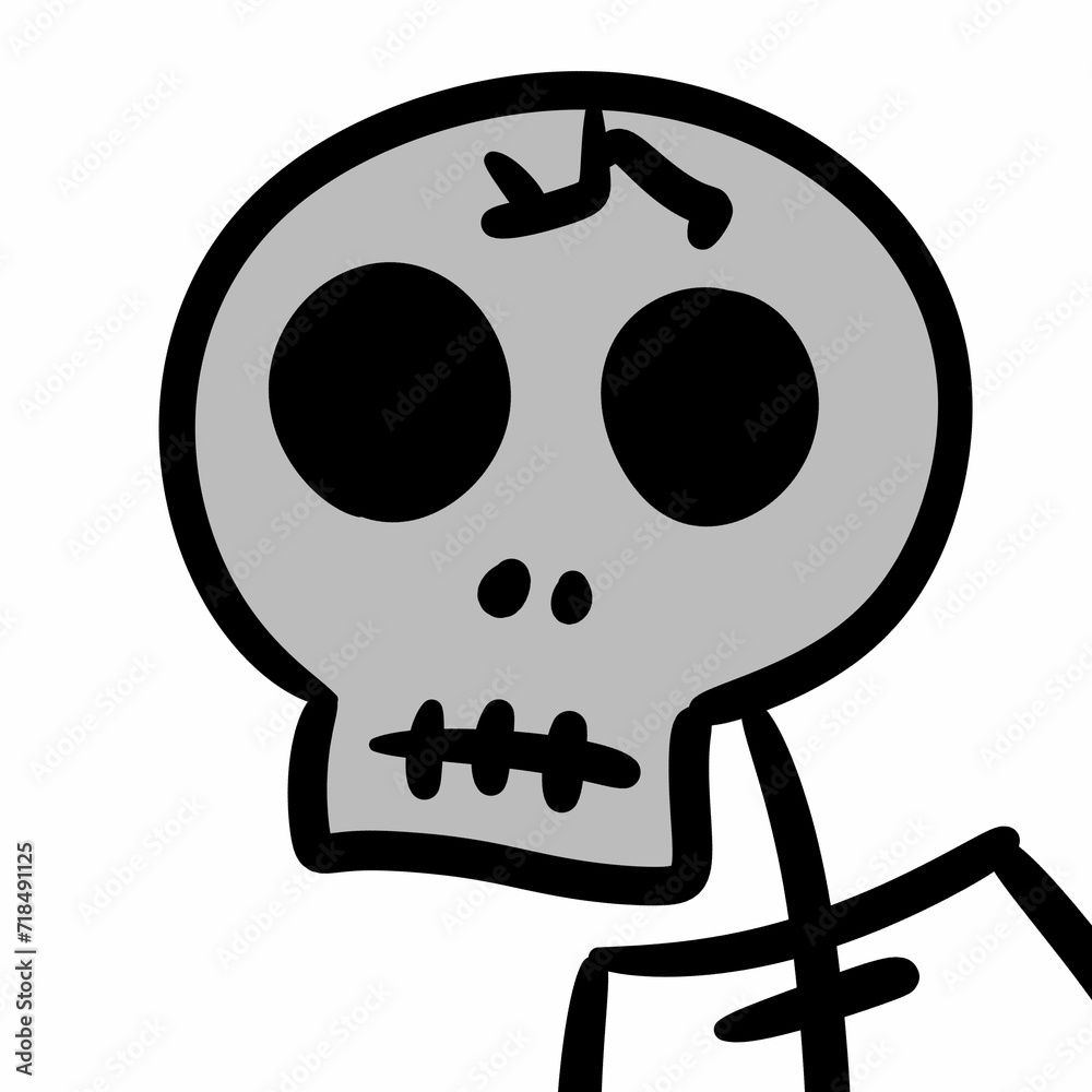 skull with bones on white background, isolated design illustration skull with bones on white background, isolated design illustration