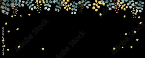 Vector art deco luxury flower, leaves, gold shine line art background. Golden botany banner. Japanese style Hand drawn vector. Line art style design. Hand drawn florals for packaging,coveand wall arts