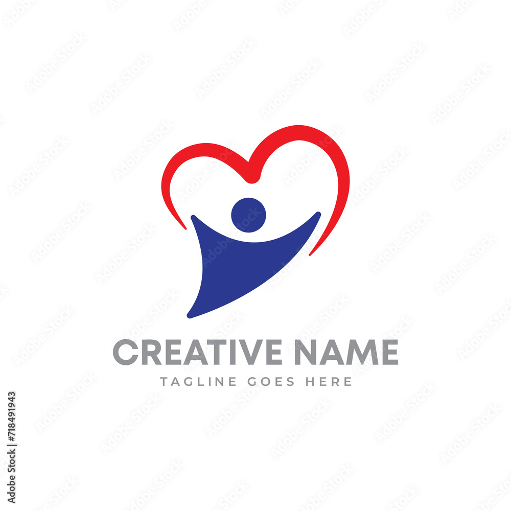 American flag color freedom love logo. freedom lover concept logo American flag color freedom love logo. freedom lover concept logo