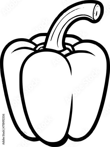 illustration of an paprika, for coloring book