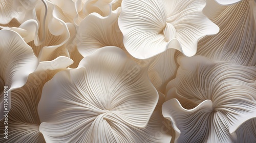 wavy white mushroom pile background.. generative AI