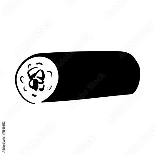 太巻き寿司の和風ベクターイラスト（カラー）。