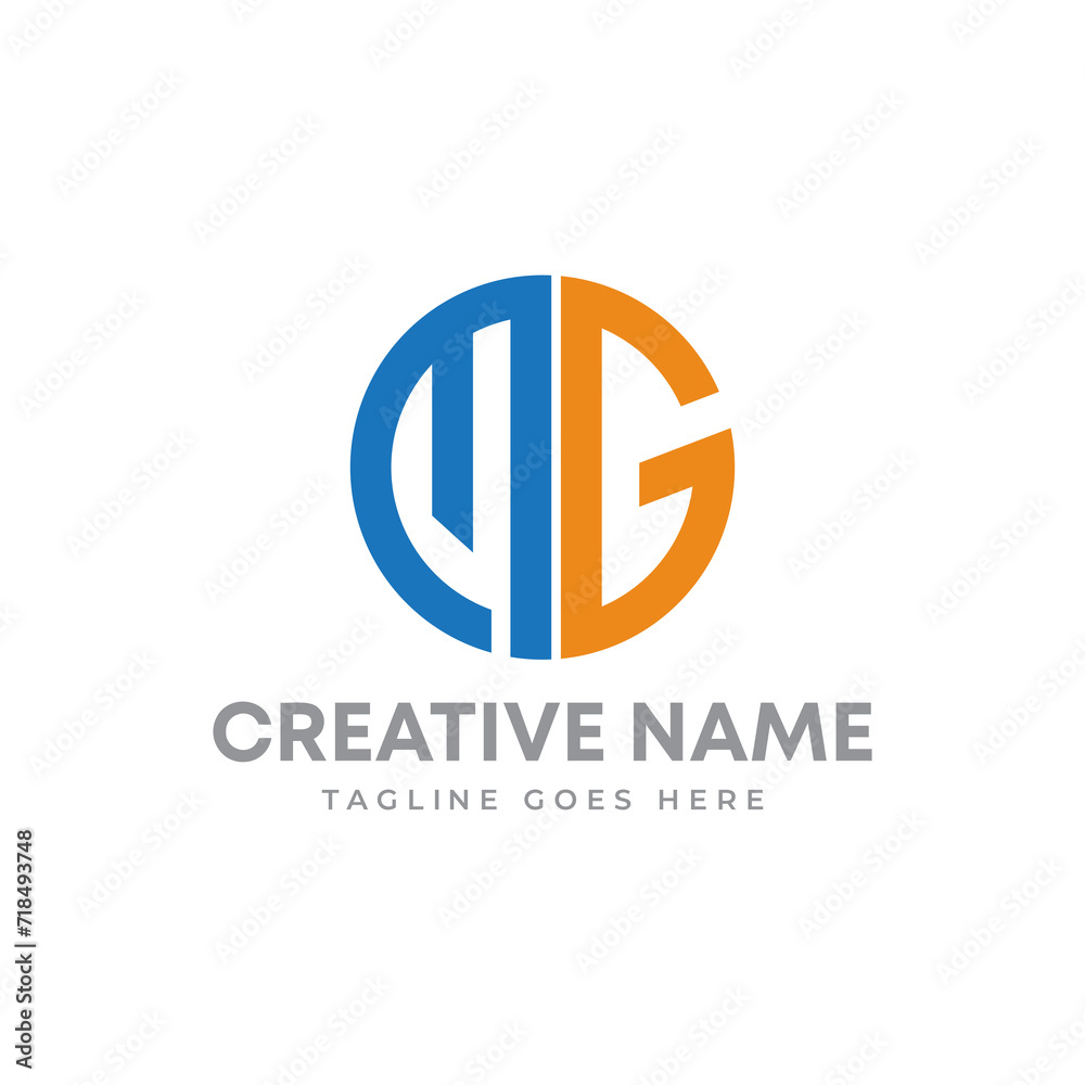 Abstract round shape initial Letter M G letter logo Abstract round shape initial Letter M G letter logo