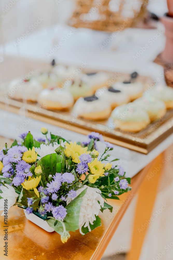 Donuts with flowers