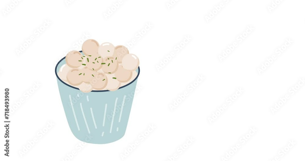 Cilok Bumbu Kacang, Chewy Tapioca Balls Served with Spicy Peanut animation Cilok Bumbu Kacang, Chewy Tapioca Balls Served with Spicy Peanut animation