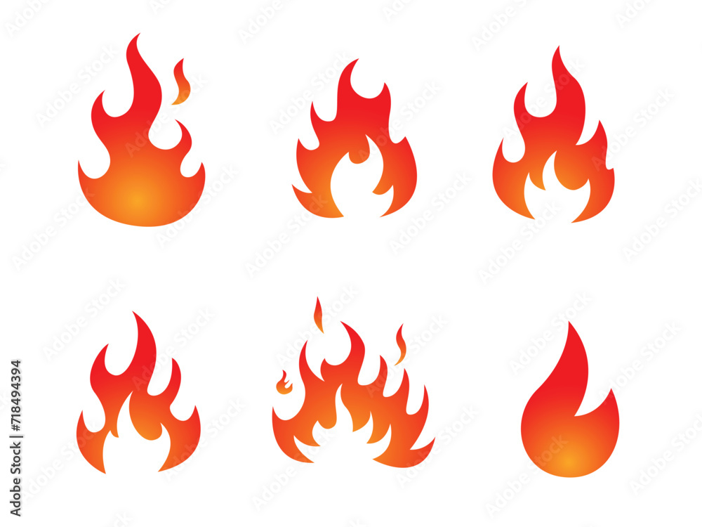 Fire. Red flame in abstract style vector flat design Fire. Red flame in abstract style vector flat design