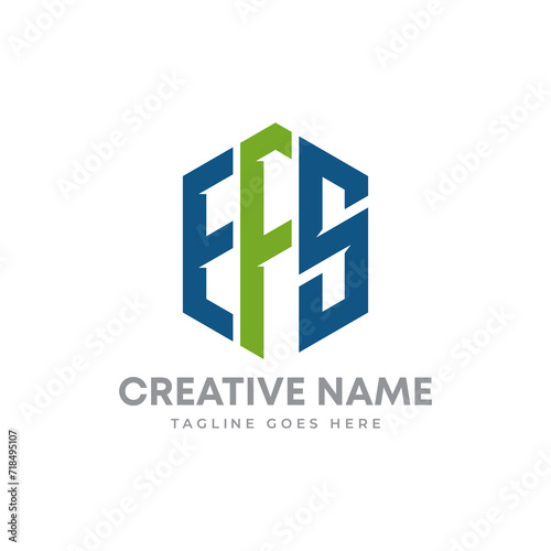 Free Download Letter E F S hexagon shape monogram logo design - GFXLoad