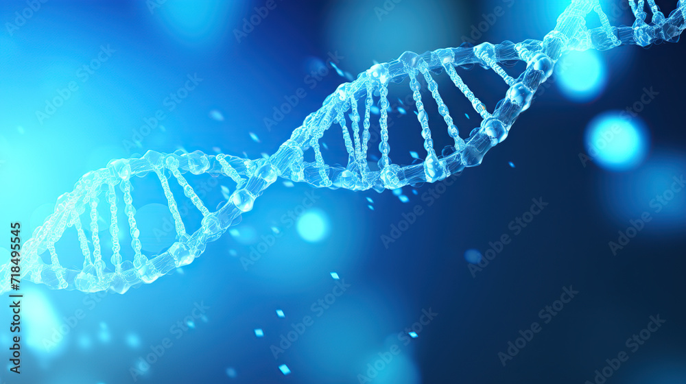 Close-Up of Glowing DNA Structure in a Blue Light Laboratory Setting Close-Up of Glowing DNA Structure in a Blue Light Laboratory Setting