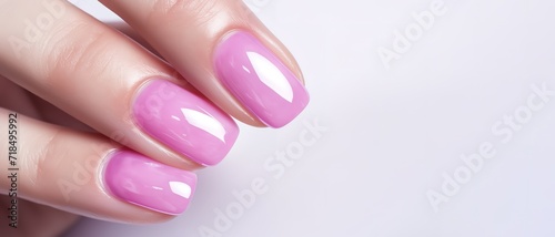 Fingernails polished with polish are beautiful and shiny. generative AI