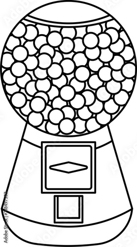 Gumbal machine outline illustration vector