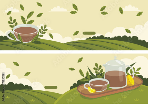 green tea vector illustration